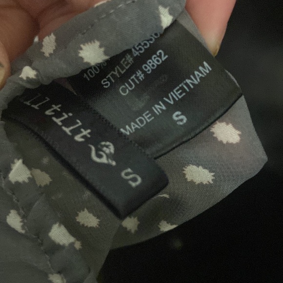 Full Tilt Grey White Polka Dot Peplum Cami - Picture 5 of 5